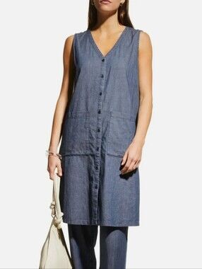 Eileen Fisher Sleeveless Button-Front Tunic